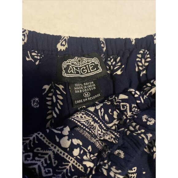 Angie Womens Romper Blue Floral Bell Scalloped Sleeves Size M Shorts Jumpsuit - Picture 7 of 12